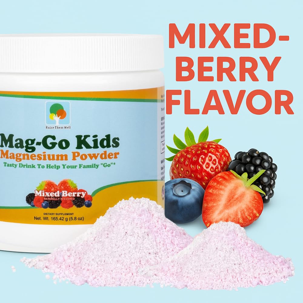 Raise Them Well Mag-Go Kids measuring scoop included for simple portioning and consistency.