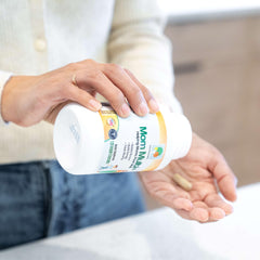 Raise Them Well Mom Multi+ adaptogens bottle shot suggesting energy support