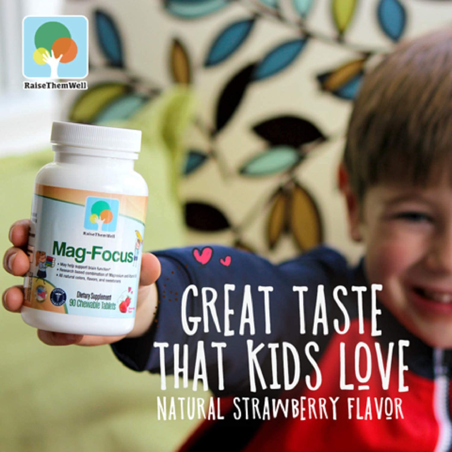Raise Them Well natural strawberry flavor chewables offer tasty daily bite-sized nutrition.