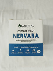 Raitera Nervara Comfort Cream bottle front showcases premium skin care for daily hydration.
