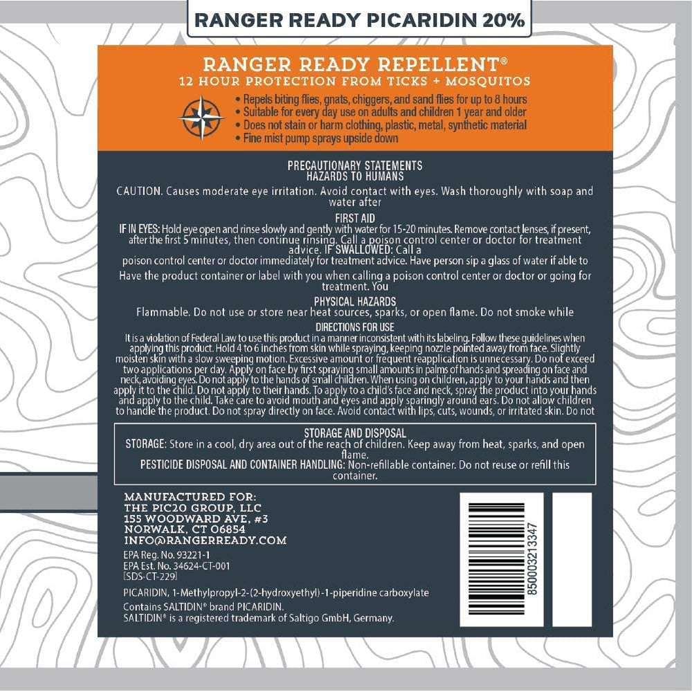 Ranger Ready P2Pak on clothing demonstrates non-staining protection for fabrics.