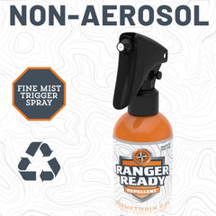 Ranger Ready Permethrin Spray on camping gear and tent before outdoor use