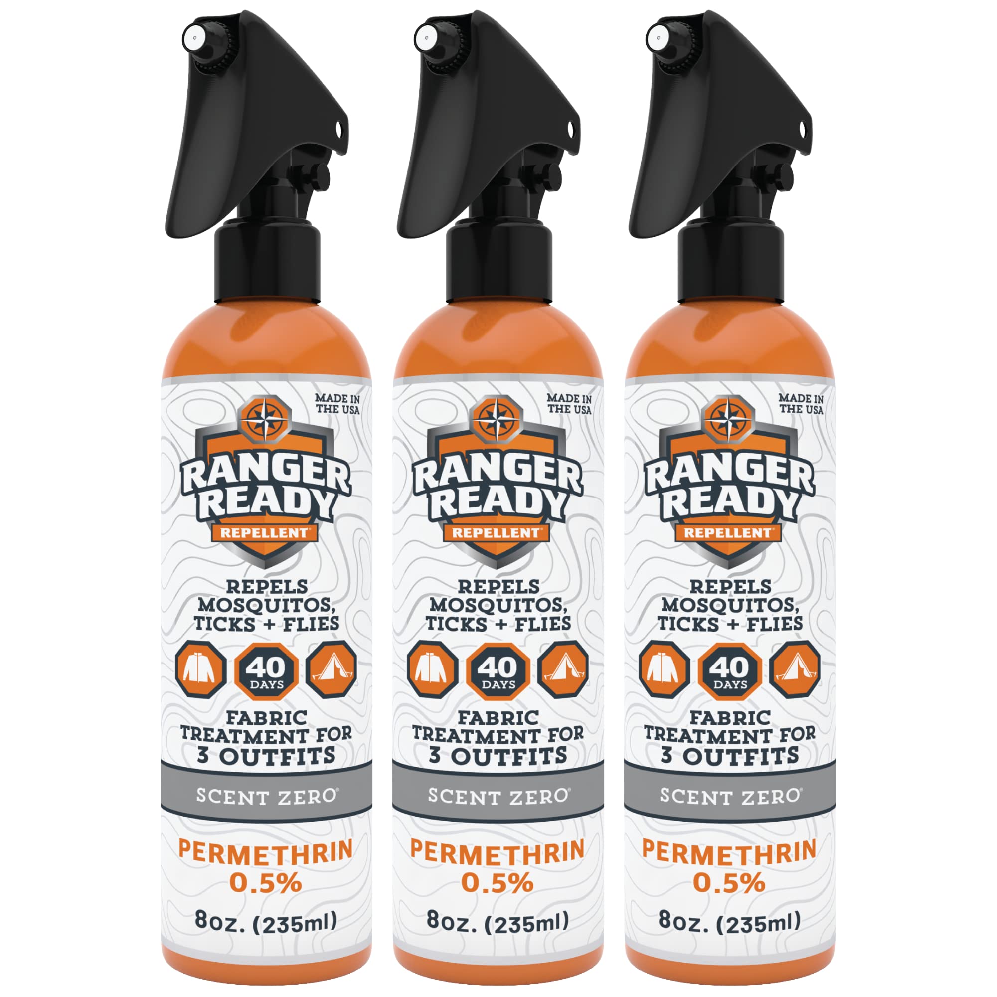 Ranger Ready Permethrin Spray unscented bottle for fabrics and gear