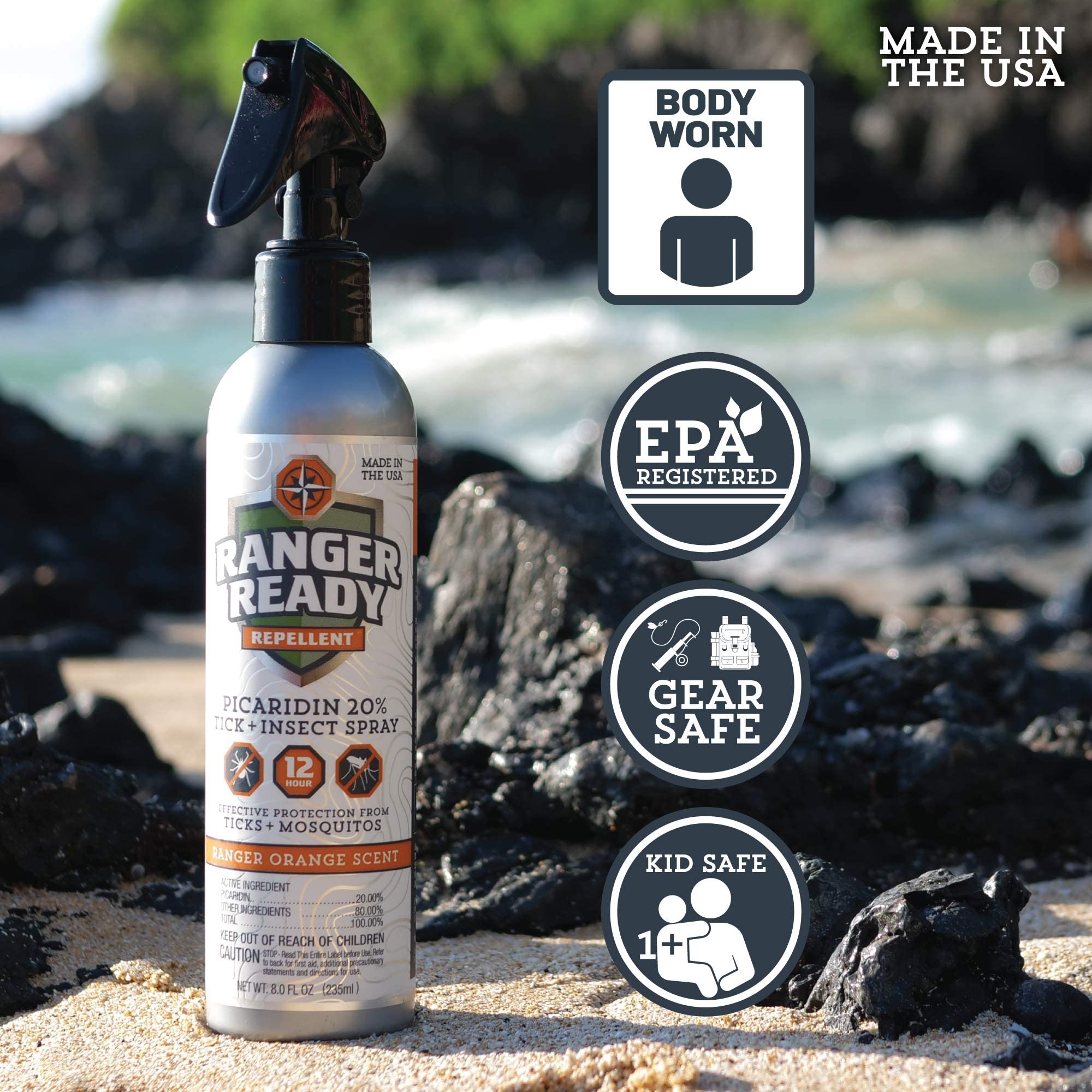 Ranger Ready Repellents 360-degree spray provides thorough outdoor coverage.