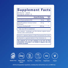 Rapid Calm capsules close-up showing vegan, non-GMO formula for calm
