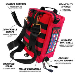 Rapid Care First Aid Kit organized with labeled contents for fast retrieval.