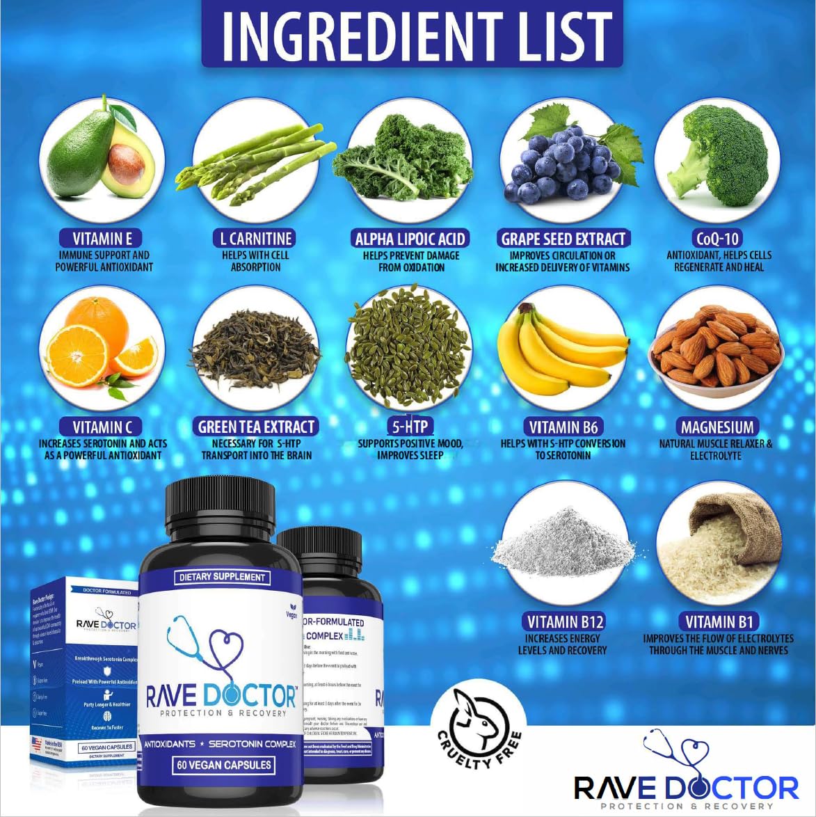 Close up of ingredients showing immune supporting antioxidants
