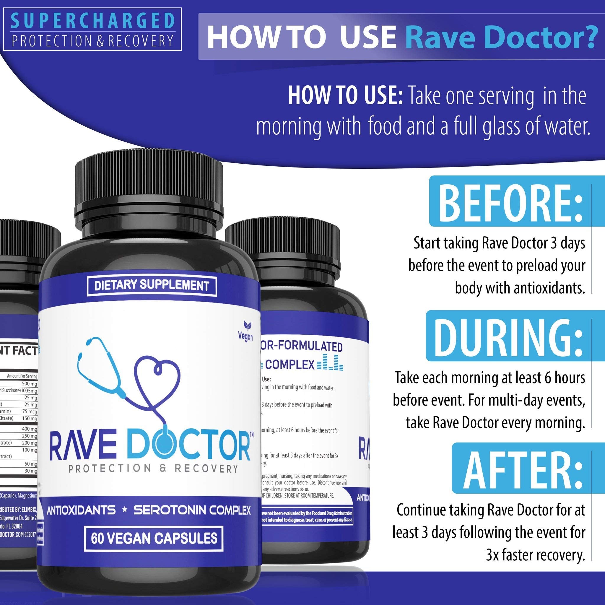 Rave Doctor vegan capsules ready for travel and festival use