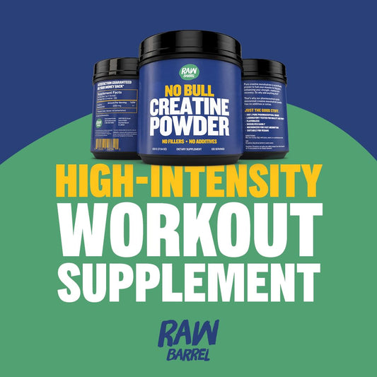 Raw Barrel No Bull Creatine scoop for quick, accurate servings