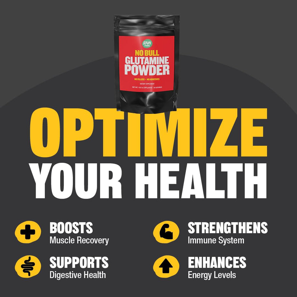 Raw Barrel No Bull L-Glutamine powder dissolves quickly in water.