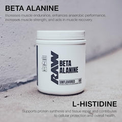 RAW Beta Alanine Powder serving scoop shows easy pre-workout dosing