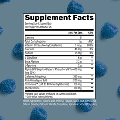 RAW Essential CHARGED label closeup highlights premium ingredients.