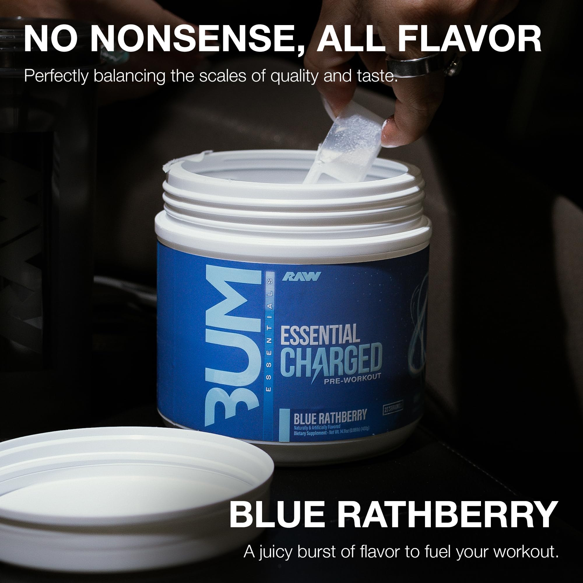 RAW Essential CHARGED powder dissolving smoothly in water.