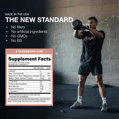 RAW Essential Performance beta-alanine close-up suggests delayed fatigue potential.