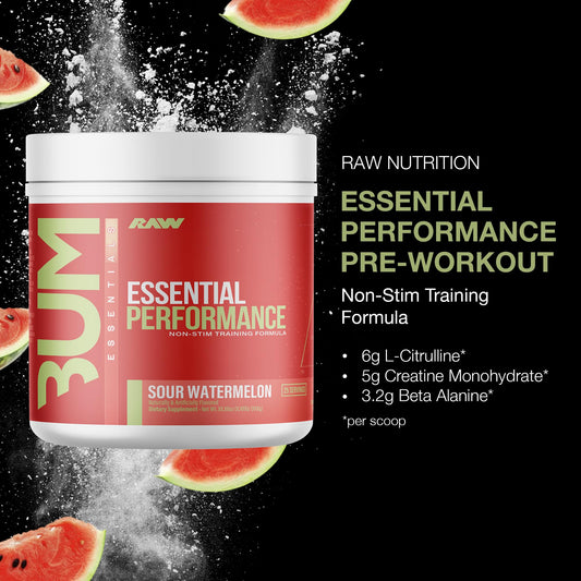 RAW Essential Performance scoop enables precise dosing for consistent workouts.