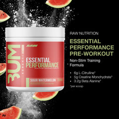 RAW Essential Performance scoop enables precise dosing for consistent workouts.