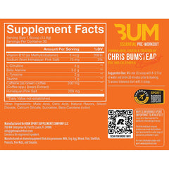 RAW Essential Pre-Workout Orange powder dissolving in water, signaling sustained endurance