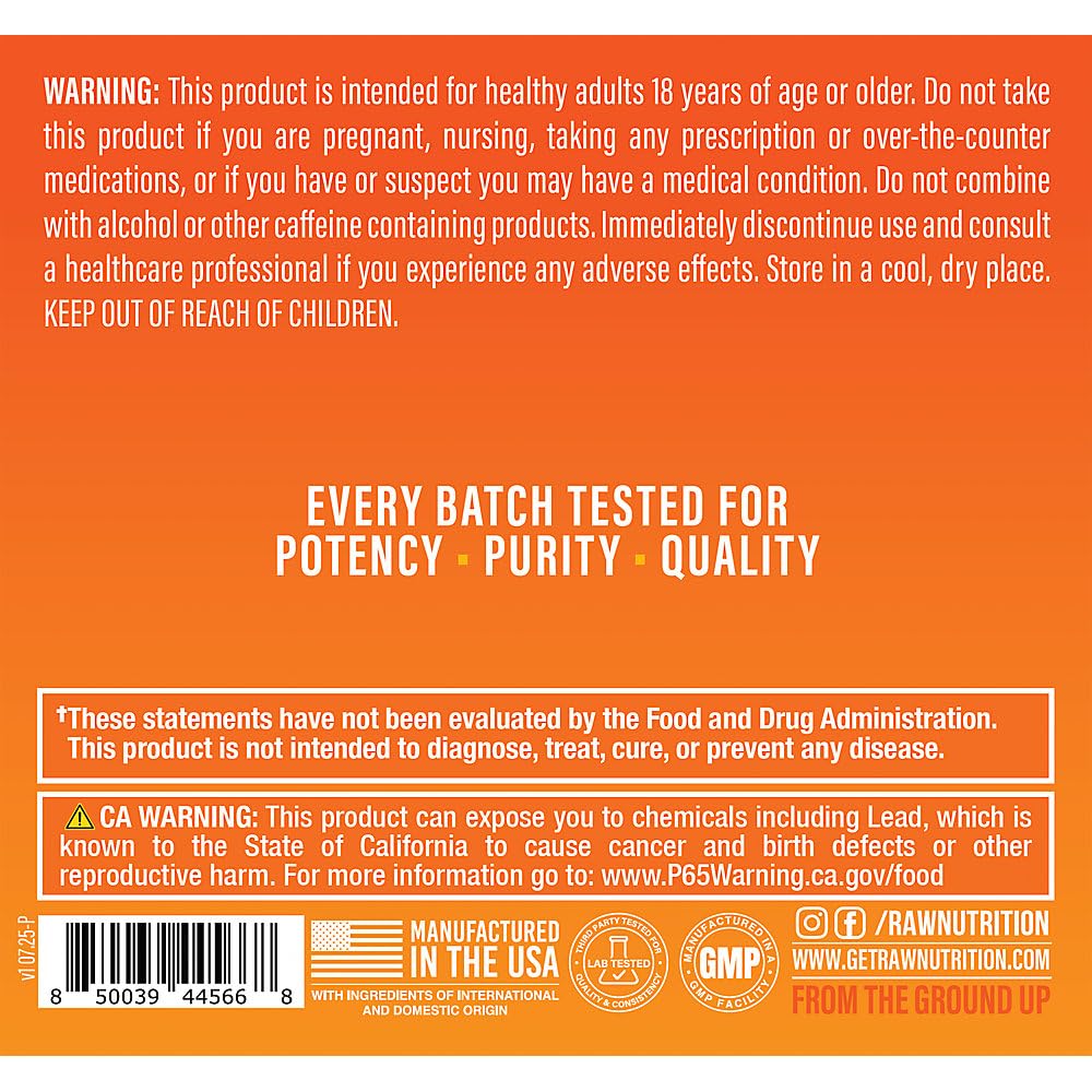 RAW Essential Pre-Workout Orange shake ready for training sessions with flavor-forward boost