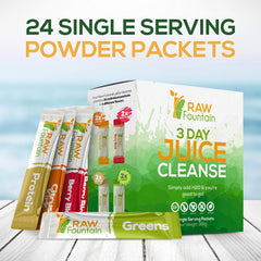 Raw Fountain protein flavor packet showcasing a tasty plant-based protein option.