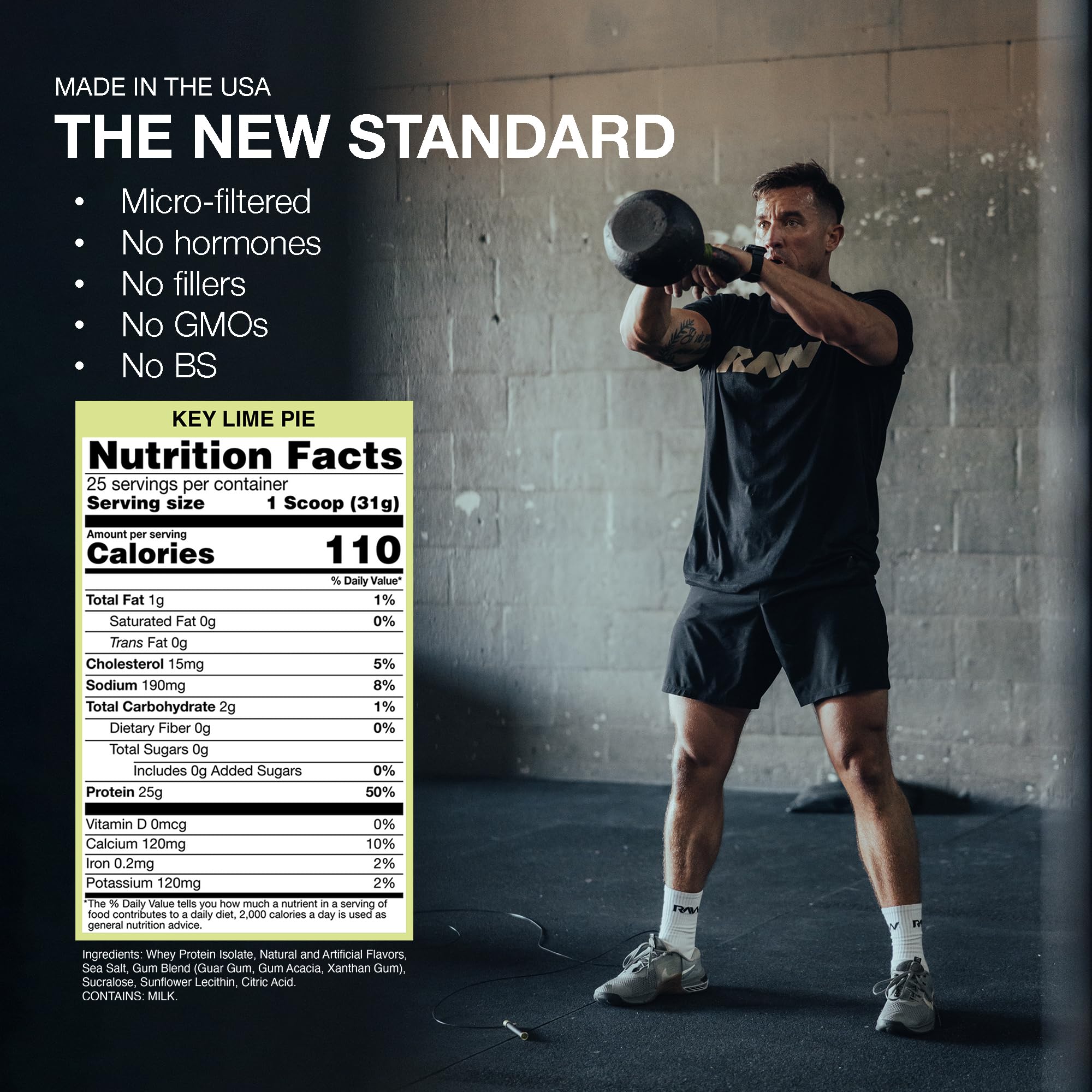 RAW Itholate Key Lime label showing ingredients and certification