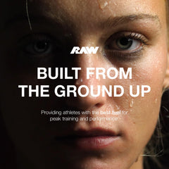 RAW Nutrition creatine monohydrate powder in action during a workout for power and endurance.