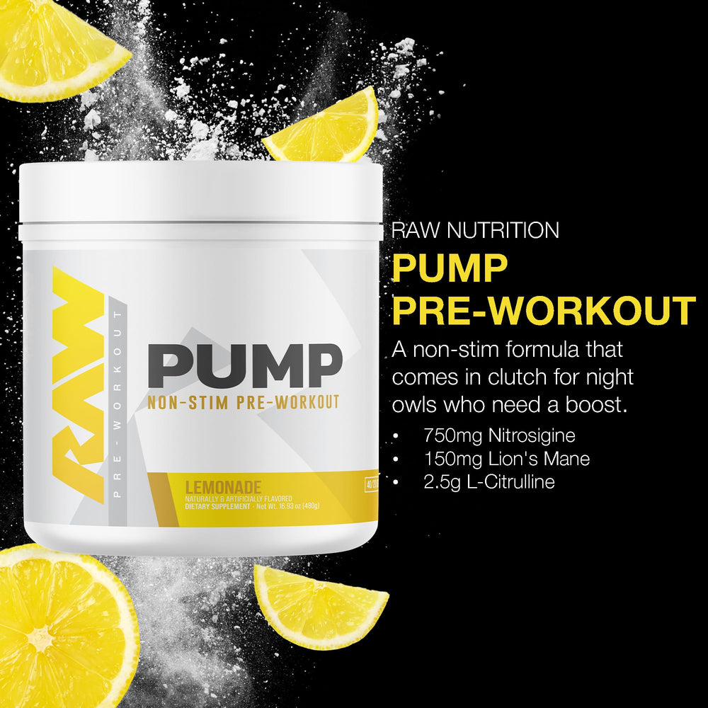 RAW Pump Stim Free Lemonade scoop measures a precise serving