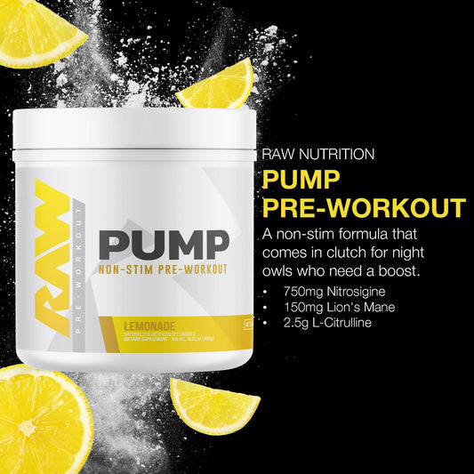 RAW Pump Stim Free Lemonade scoop measures a precise serving