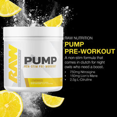 RAW Pump Stim Free Lemonade scoop measures a precise serving