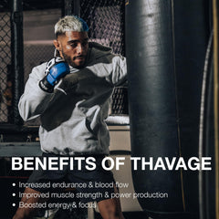 RAW Thavage in gym setting shows athlete powering through a session.