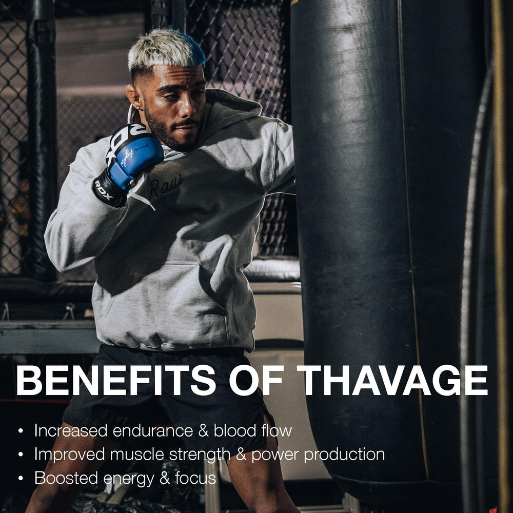 RAW Thavage label closeup showing the clean ingredient profile.