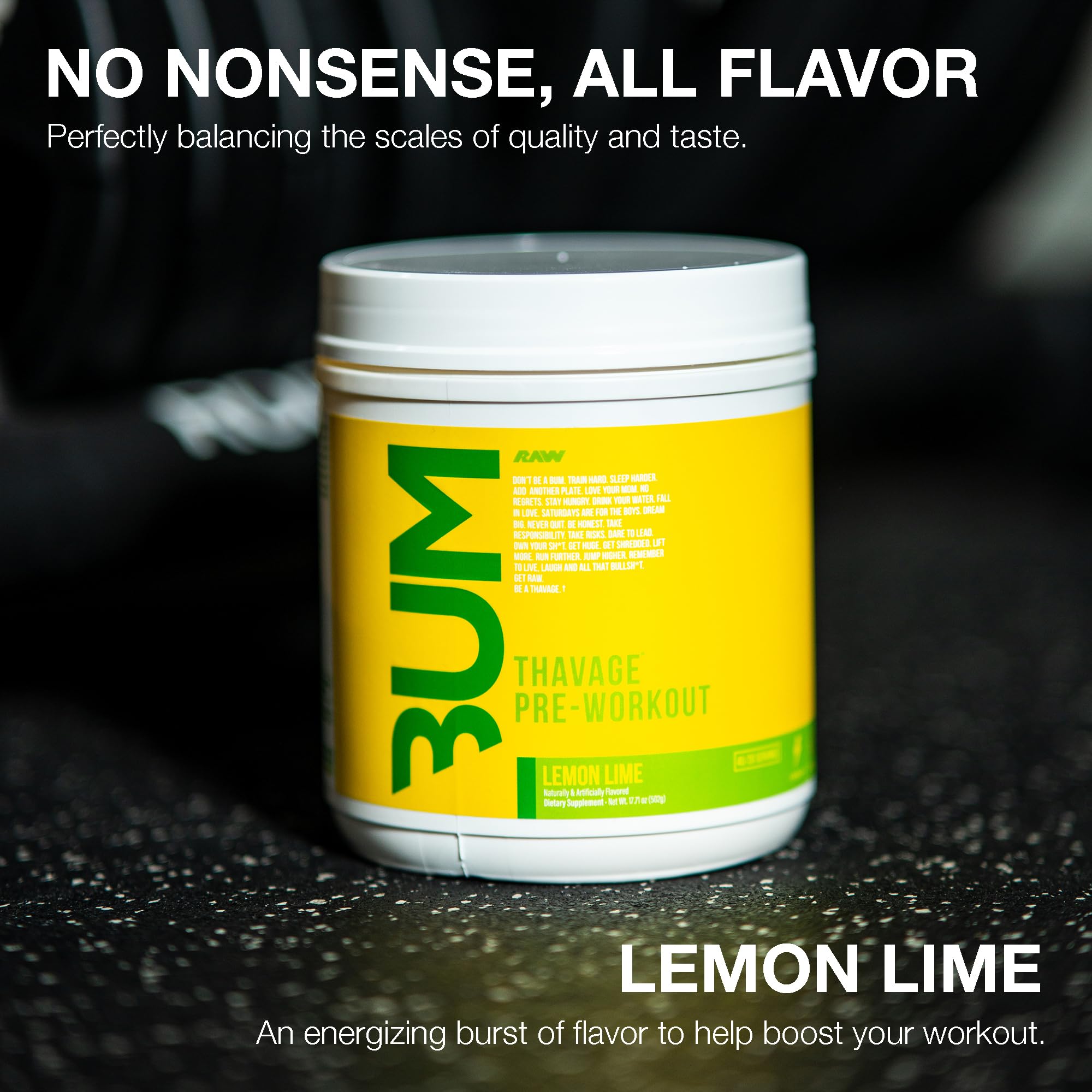RAW Thavage Lemon Lime dissolving in water for a refreshing preworkout drink