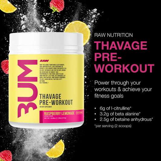 RAW Thavage powder scoop for precise portions to fuel workouts.