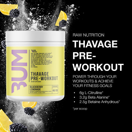 RAW Thavage serving glass with powder for a refreshing mix