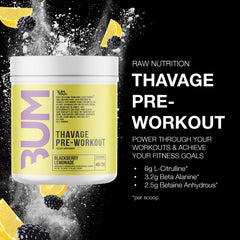 RAW Thavage serving glass with powder for a refreshing mix