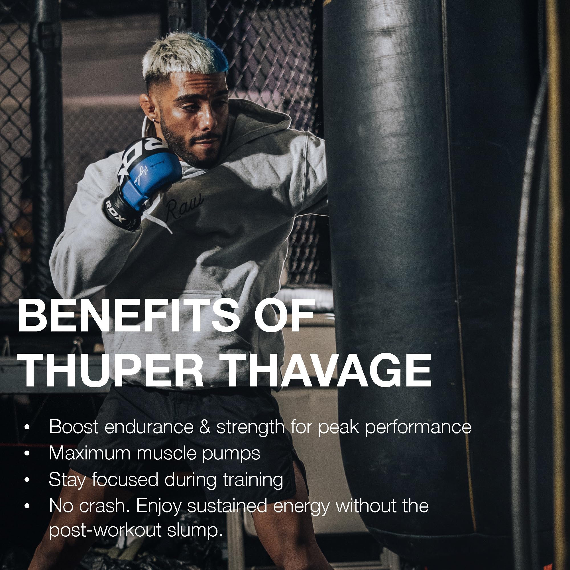 RAW Thuper Thavage 6 Peat label close-up highlighting ingredients and clean formula.
