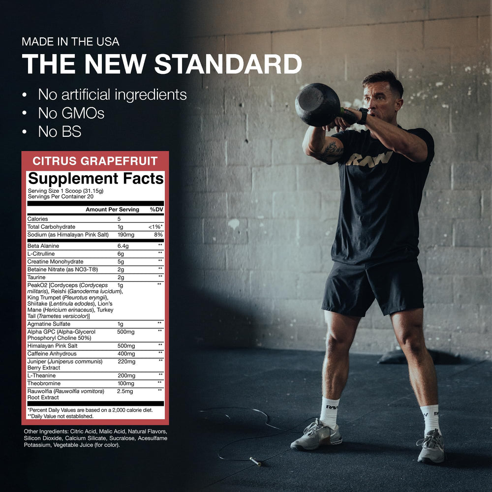 RAW Thuper Thavage made in USA badge underscores quality and clean ingredient sourcing.