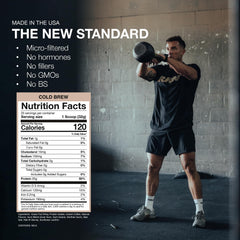 RAW Whey Isolate Cold Brew label showing clean ingredients and zero fillers