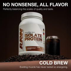 RAW Whey Isolate Cold Brew shaker for on-the-go recovery