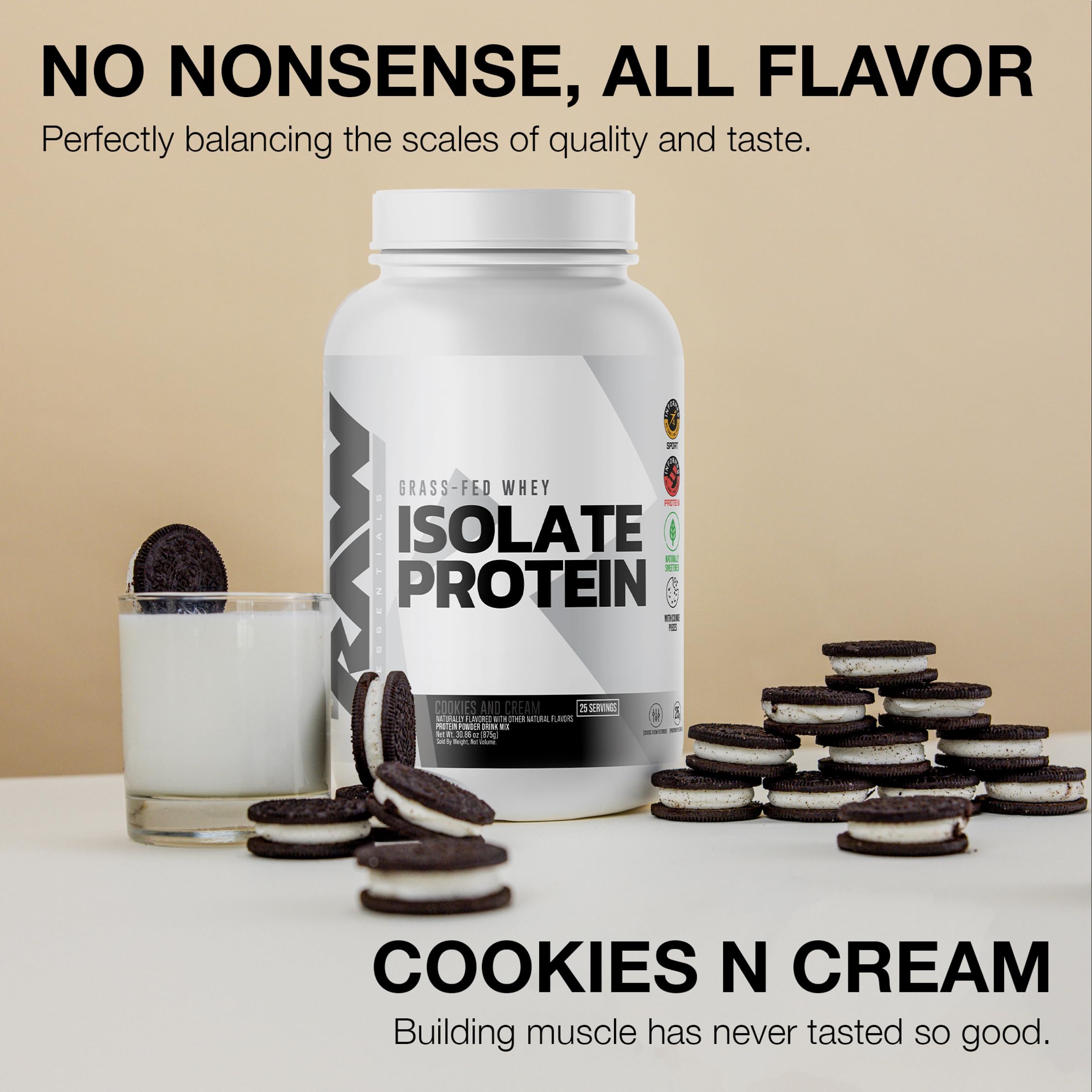 RAW whey isolate Cookies N Cream shake ready to drink for recovery or daily use