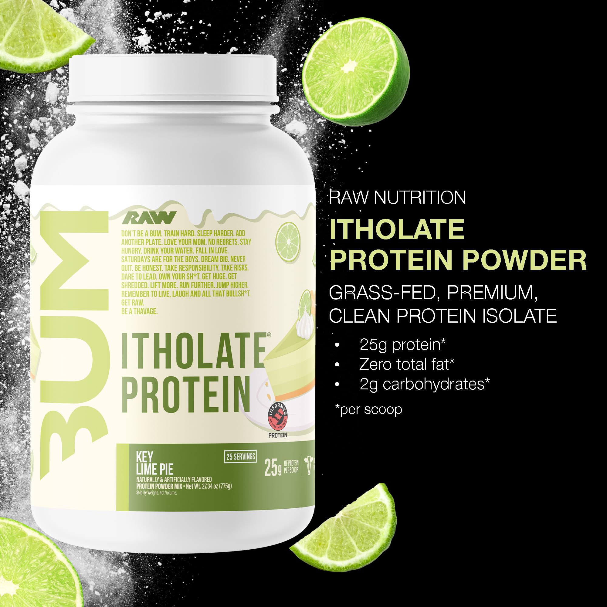 RAW Itholate Key Lime powder ready for quick shakes after workouts