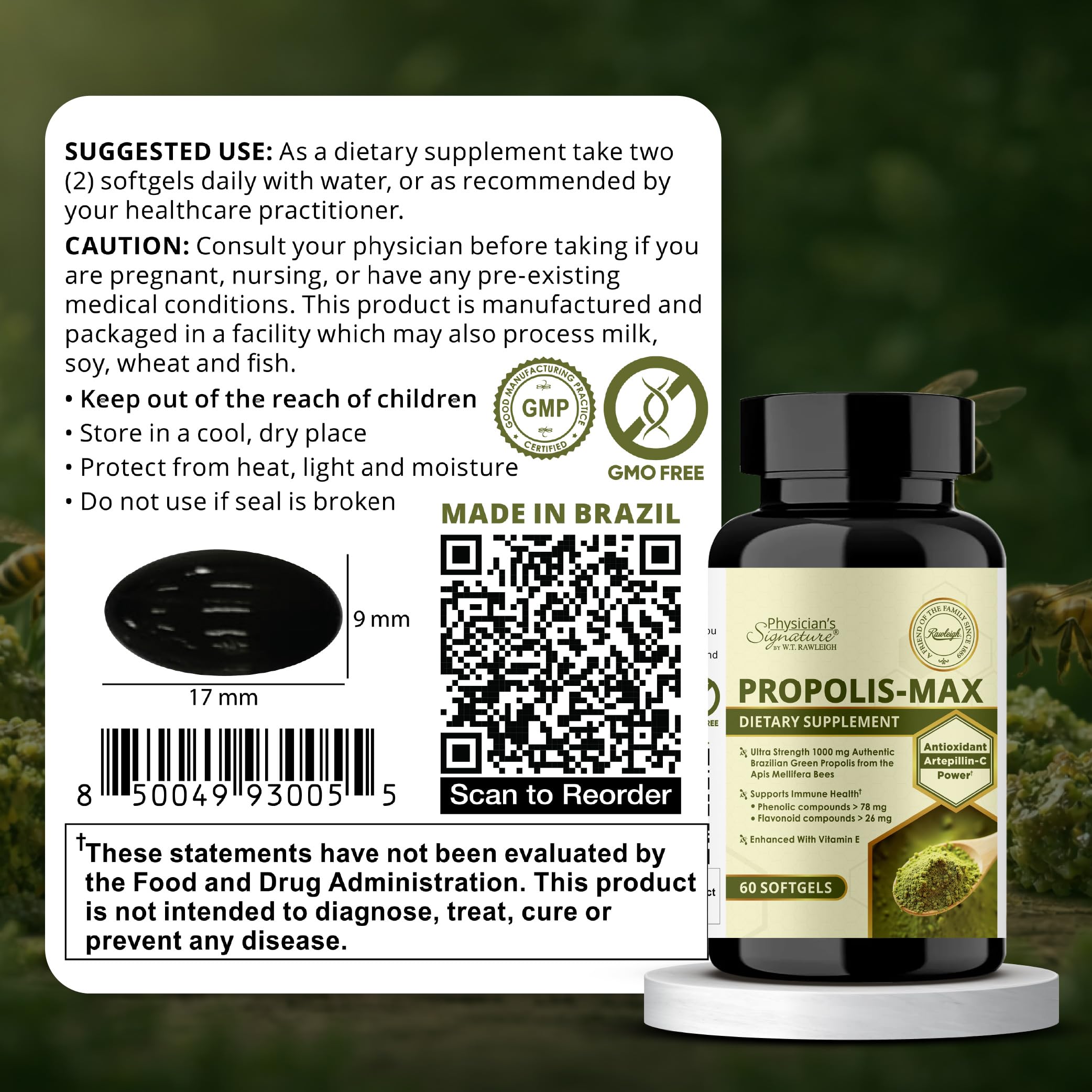 Rawleigh Propolis Max with Vitamin E adds nutritional support.