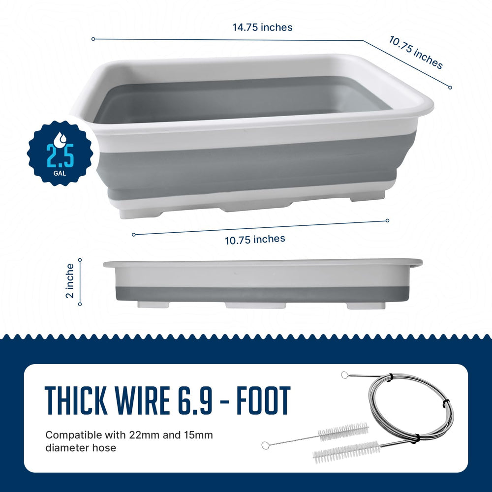 RawRock collapsible wash basin expanded to 2.5 gallons for cleaning