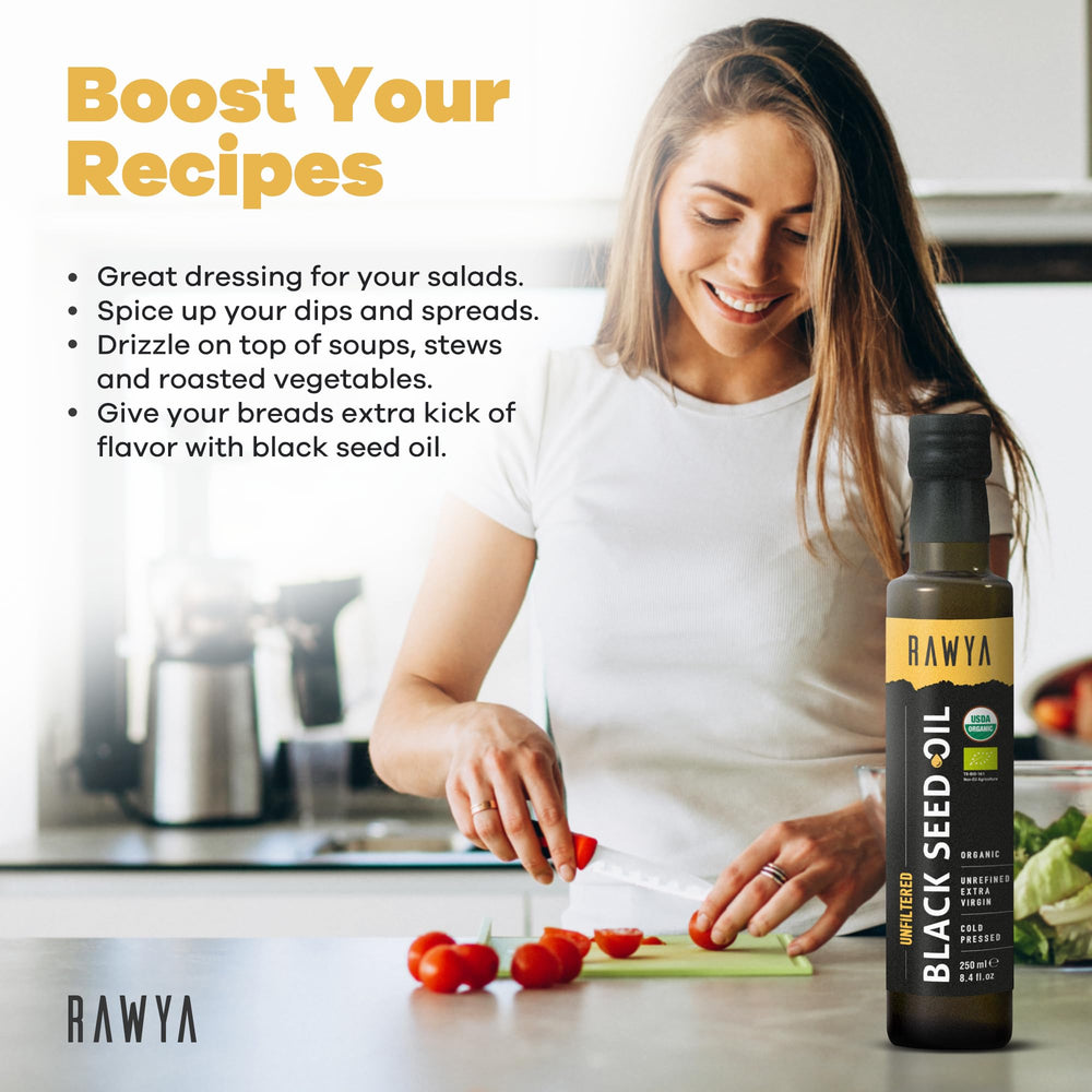 RAWYA rich flavor and aroma oil ideal for dressings and smoothies.