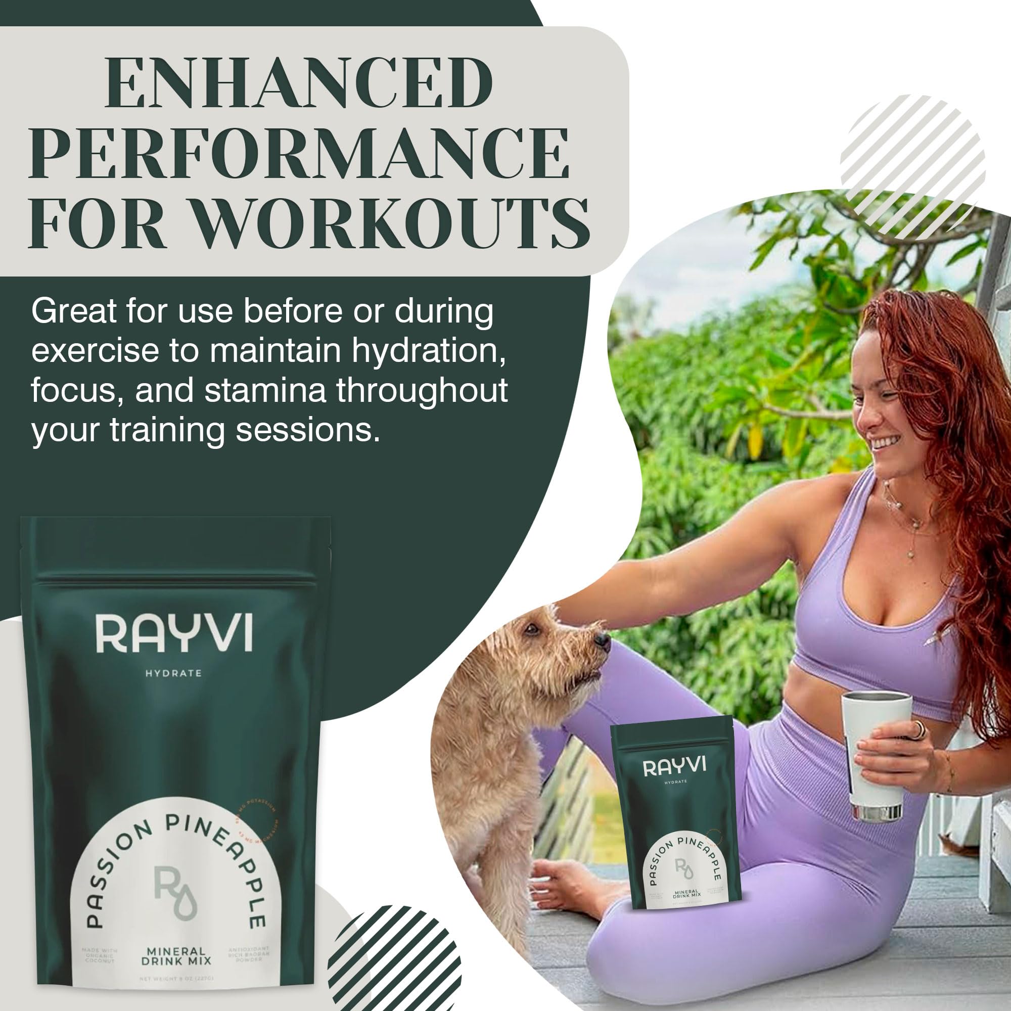 Rayvi natural ingredients with strawberries and coconut water for clean hydration