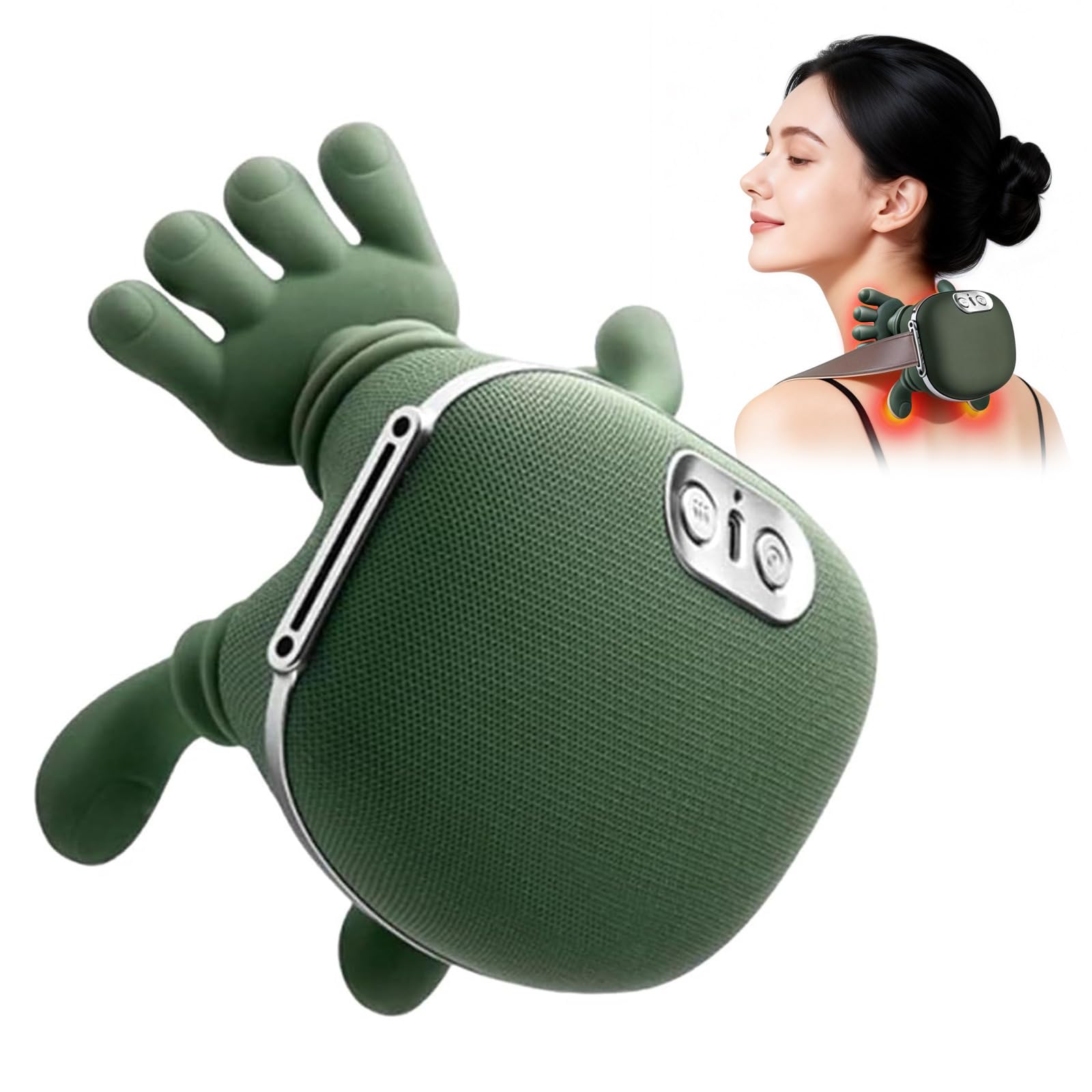 RBQSIPRX Neck Massager with Heat front view showing ergonomic design for home use