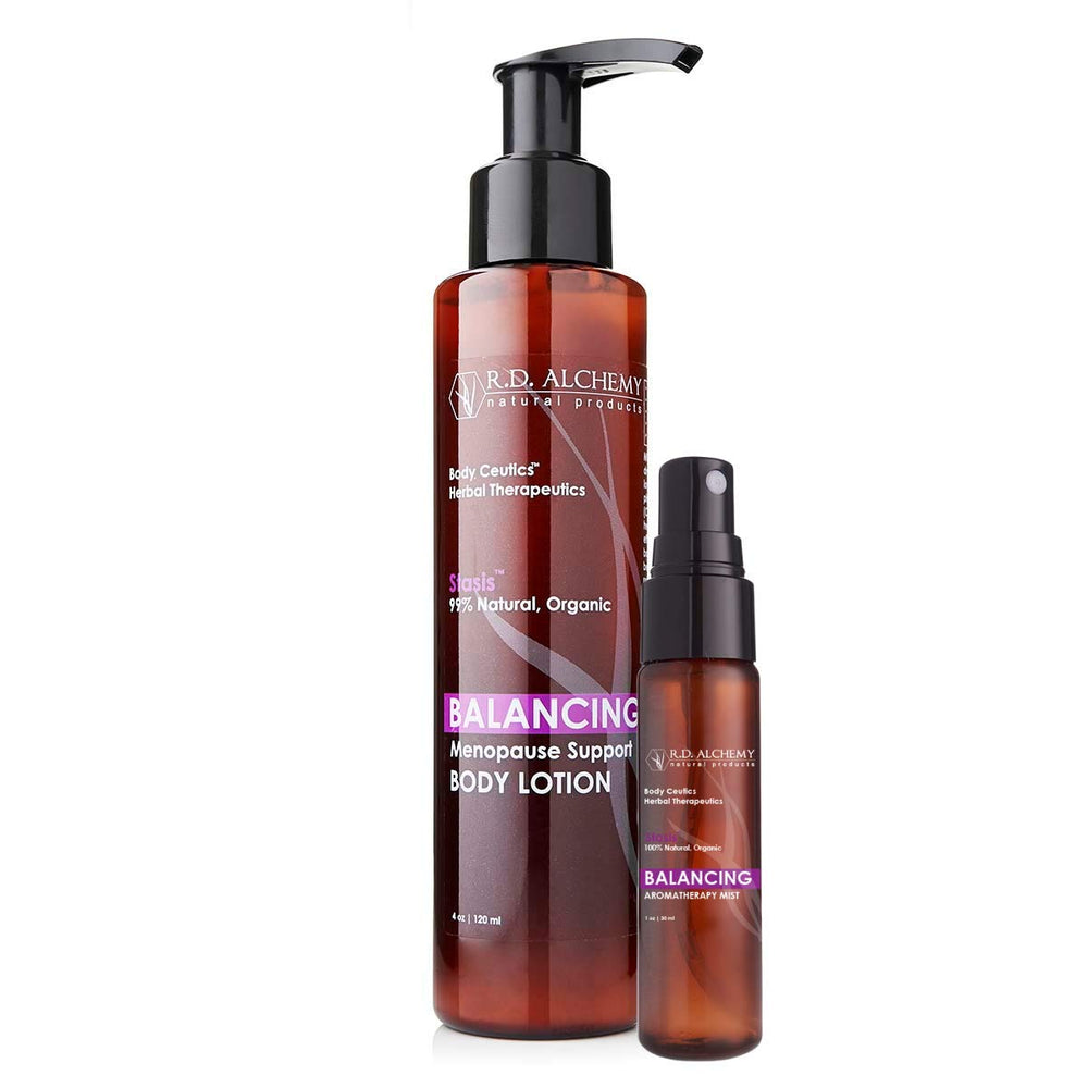 RD Alchemy Hot Flash Mist bottle showing cooling spray for menopause relief