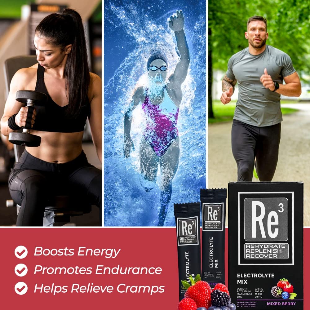 Re3 on-the-go hydration idea, quick mix in water after training
