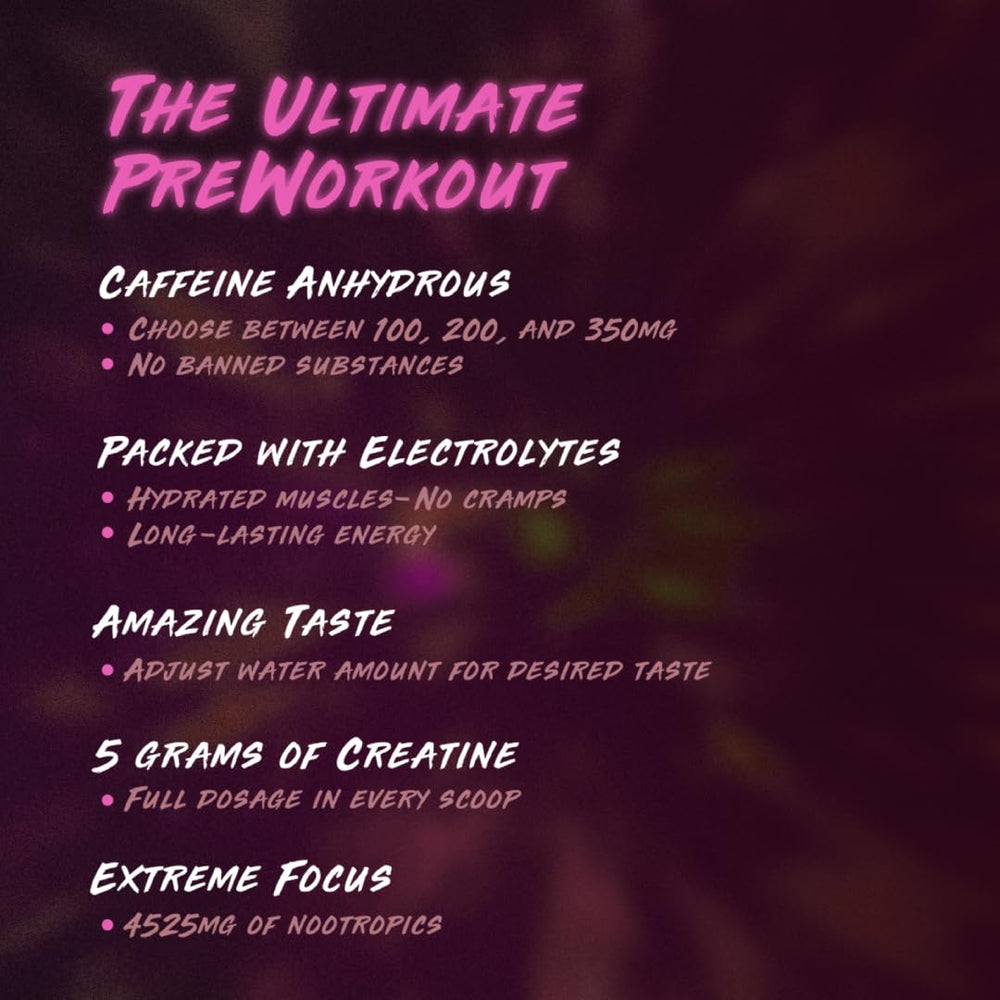 REACH Supplements Pre Workout creatine monohydrate visual highlighting power support during lifts.