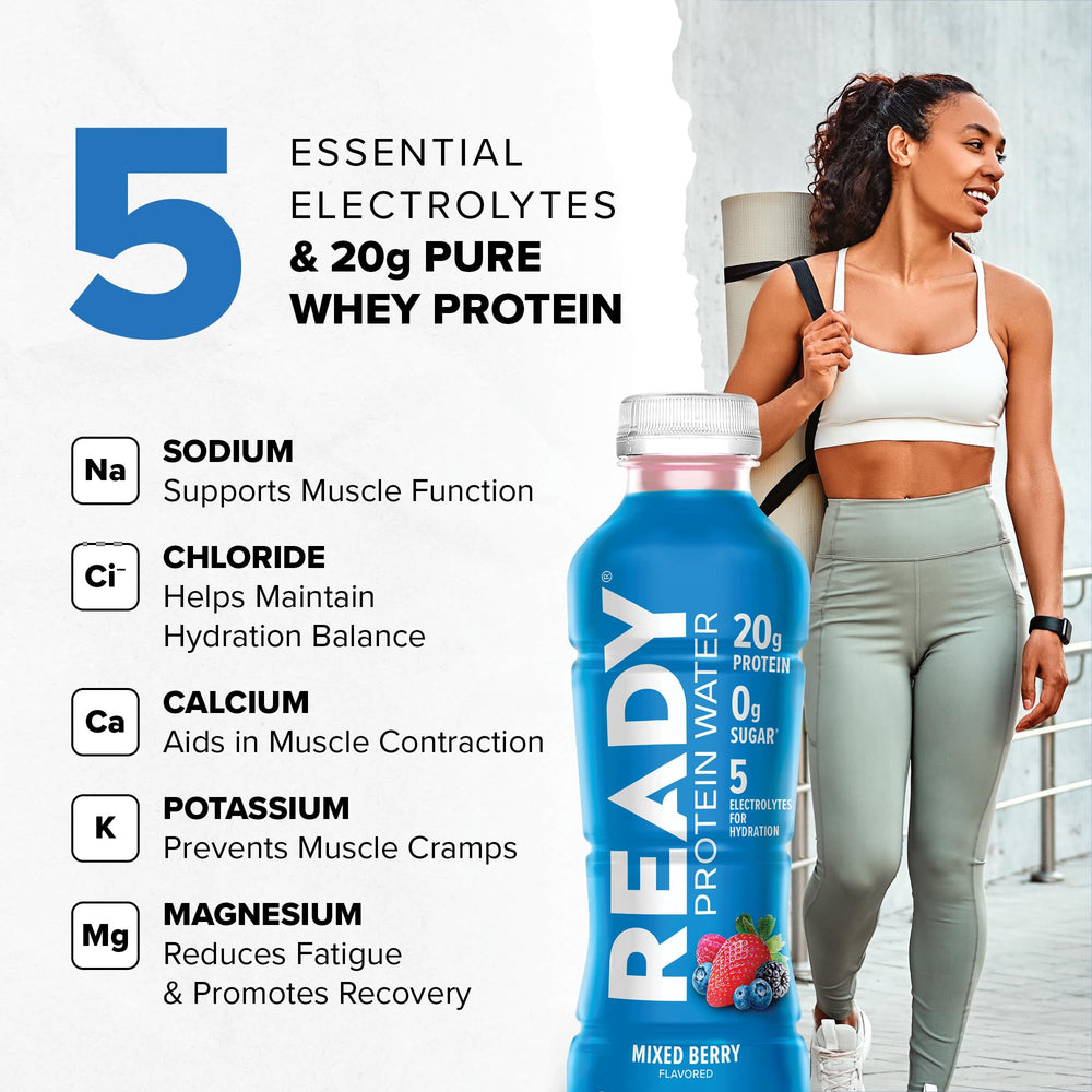 Label highlights 20 g protein isolate and zero sugar per bottle.
