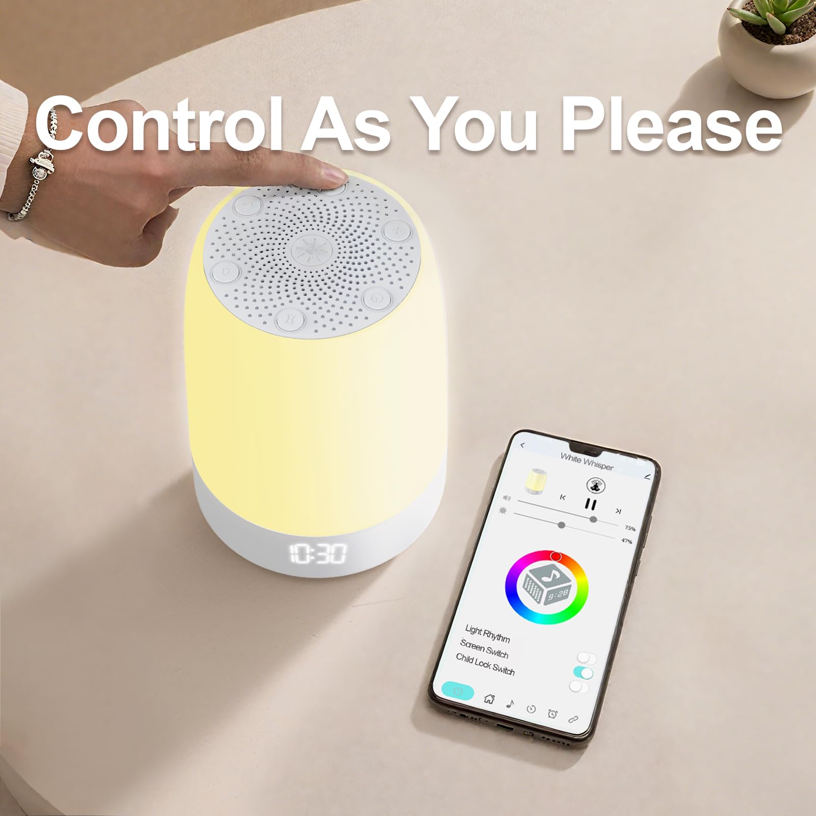 Eight-color rainbow breathing light by Reajoy for calming ambience